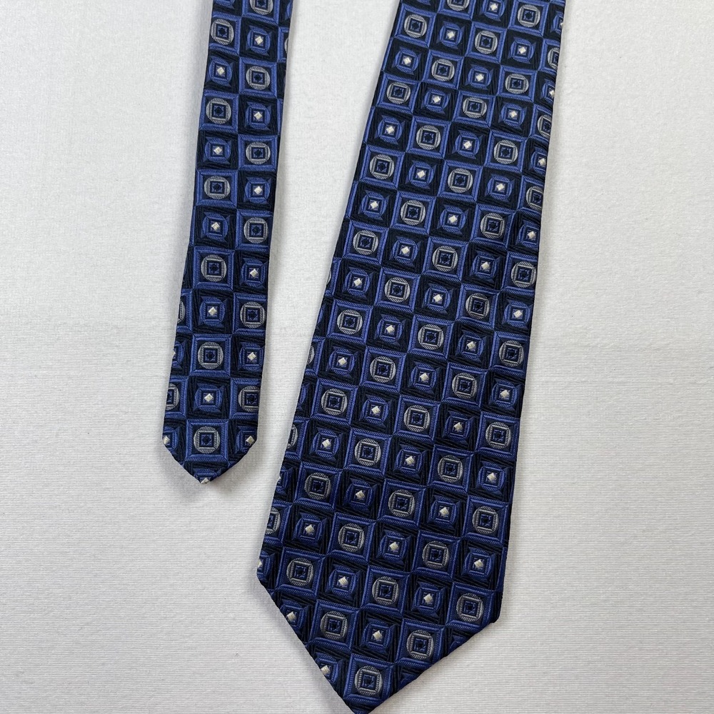 Robert Talbott‎ Blue Geometric 100% Silk Neck Tie Made in USA